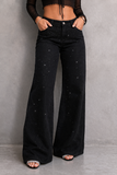 GLOW NOIR — JEAN WIDE LEG CON BRILLOS